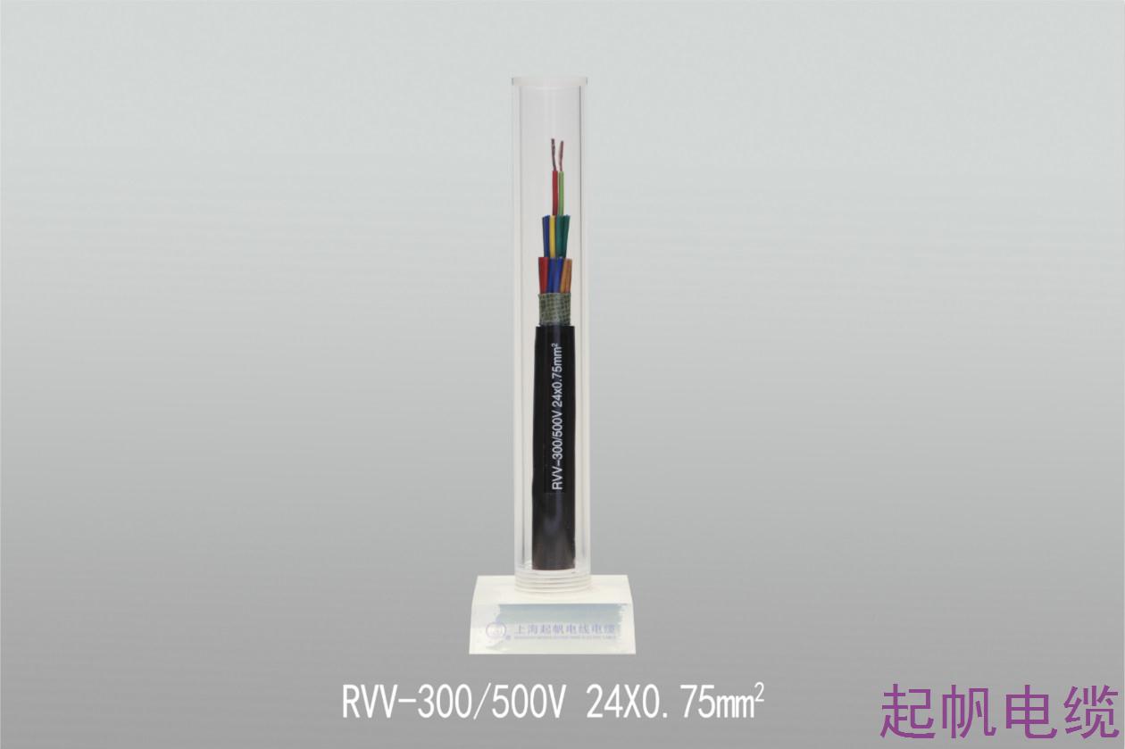 聚氯乙稀絕緣聚氯乙稀護(hù)套軟電纜<font color='red'>RV</font>V-300 500V 24X0.75mm2