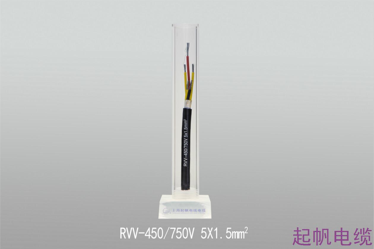 聚氯乙稀絕緣聚氯乙稀護套軟<font color='red'>電纜</font>RVV-450 750V 5X1.5mm2